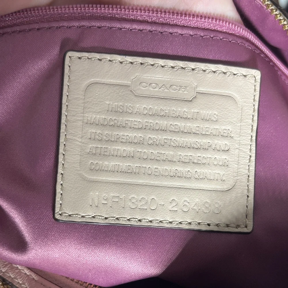 Coach Poppy 2013 East/West Satchel/Crossbody in Sequin w Satin Purple Inside - Picture 10 of 16